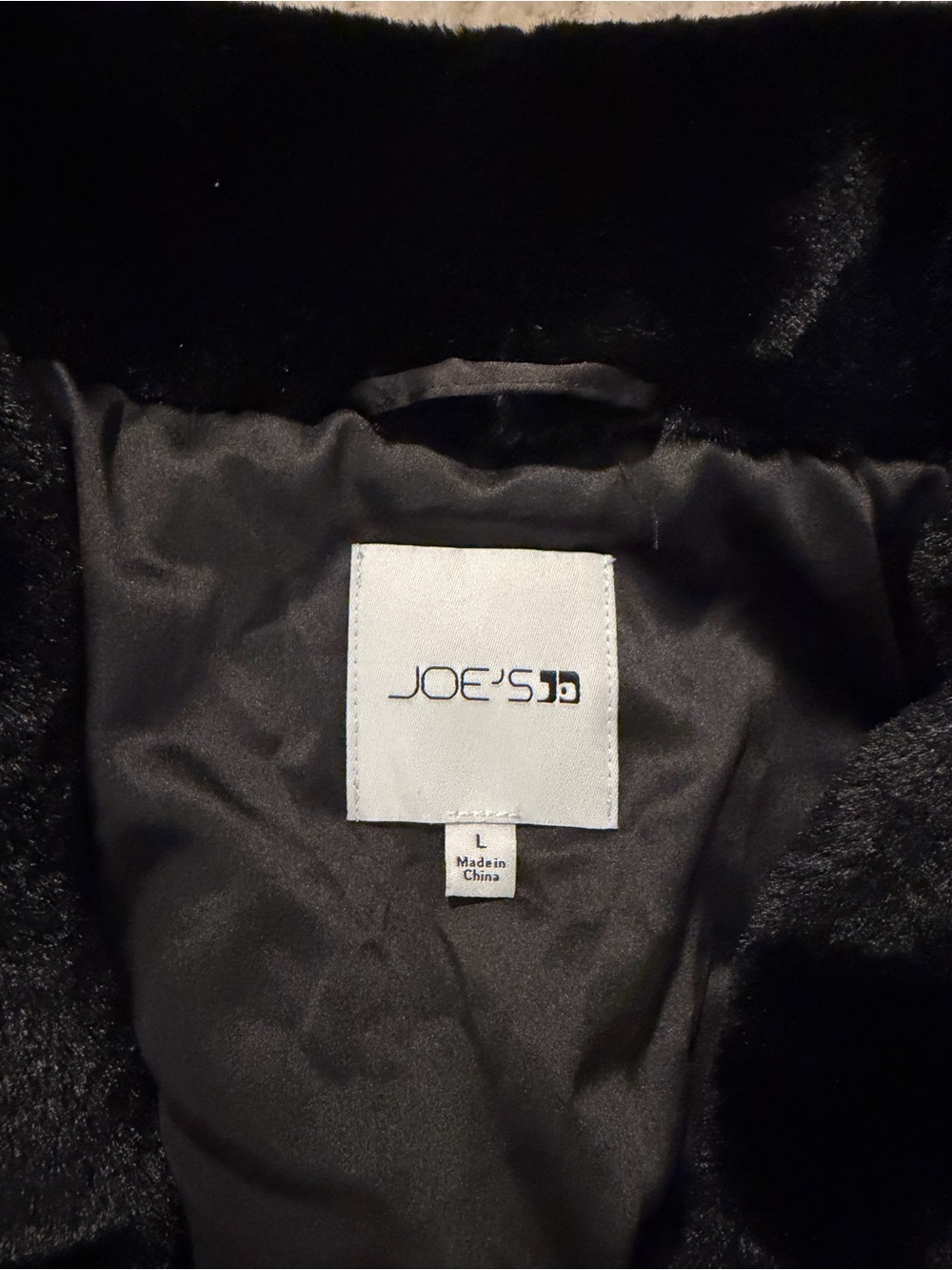 Joe's Jeans Black Faux Fur Teddy Jacket with Shawl Collar - Picture 2 of 2